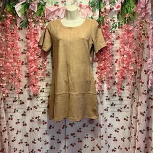 Tan fux suede mini dress #suede #party